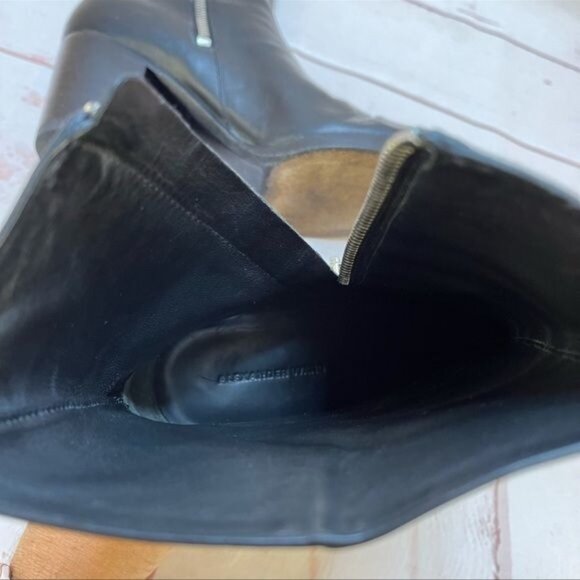 Alexander Wang Black Leather Block Heel Ankle Bootie Sz 39 US 9 - Picture 9 of 9